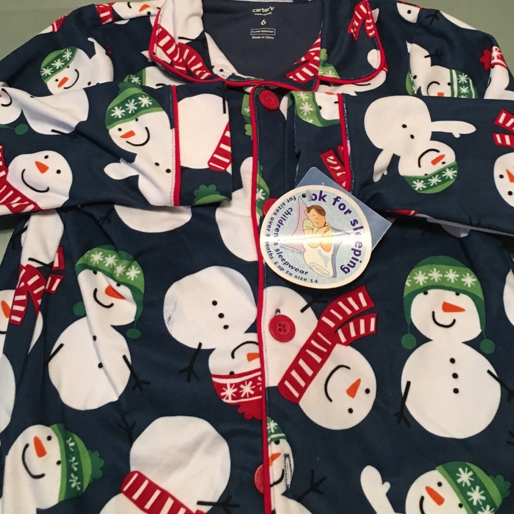 NWT: 2-Piece Set: Carter’s Snowmen Pajamas - Picture 2 of 7